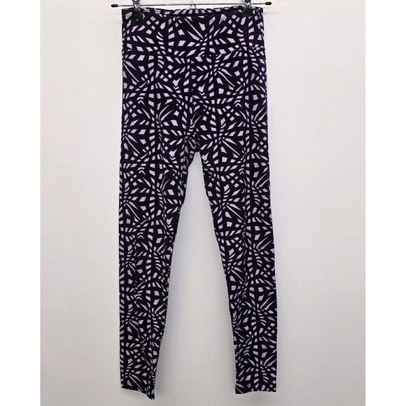 Lularoe One Size Purple & Pink Geometric Patterned Leggings/Yoga Pants (A51) - Picture 1 of 5